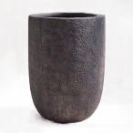 ショッピング鉢 植木鉢 軽量 FRP製 ラヴァライト トールラウンド ブラック（黒） / φ32×H45cm（11号）