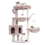 Heybly キャットタワー ミニキャットタワー 子猫や体の小さな猫に最適 超スリム 据え置き型 省スペース ハンモック2つ 天然麻ロープ 爪研