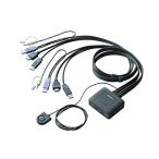 エレコム KVMスイッチ hdmi usb 切替器 スピーカー 手元スイッチ 2台 KVM-HDHDU2