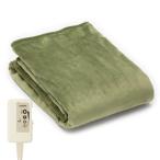 ライフジョイ 電気ひざ掛け 日本製 グリーン 140cm×80cm 電気毛布 洗える 両面フランネル ブランケット ふわふわ あったか JPN1
