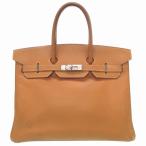エルメス バーキン35 ヴォーシャモニー ナチュラル シルバー金具 □C刻印 ハンドバッグ バッグ 茶 0111 HERMES