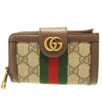  как новый Gucci off .tia699353 GGma-monto compact бумажник GG парусина кожа бежевый футляр для карточек кошелек 0069 GUCCI