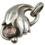 ジョージジェンセン ローズクォーツ シルバー925 イヤーペンダント トップ 0139 GEORG JENSEN