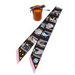 新品同様 エルメス ツイリー HERMES STORY シルク ブラック スカーフ 0541-2 HERMES