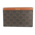  прекрасный товар Celine Trio mfF-SD-1223 кожа Brown чай футляр для карточек 0122 CELINE