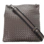 美品 ボッテガヴェネタ イントレチャート B05376461C レザー ダークブラウン ショルダーバッグ 1571 BOTTEGAVENETA メンズ