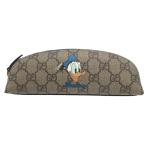  прекрасный товар Gucci 662129 Disney сотрудничество Donald Duck GGs шкив m кожа Brown чай пенал 1803 GUCCI