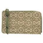  прекрасный товар Loewe дыра грамм парусина кожа зеленый зеленый бежевый футляр для карточек f ковер men to кейс кошелек 0170 LOEWE