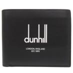 新品同様 ダンヒル ロゴ レザー ブラック 二つ折り財布 財布 黒 0439 Dunhill
