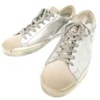 未使用品 ゴールデングース SUPERSTAR スーパースター G32MS590.E68 サイズ41 レザー シルバー スニーカー 1660 GOLDEN GOOSE メンズ