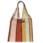 美品 マルニ マルニフラワーカフェ ハンモックバッグ ポリエステル ブラウン ハンドバッグ 1717 MARNI