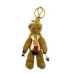 美品 プラダ LUCKY STAR Teddy くま アクリル ゴールド金具 ベージュ バッグチャーム 0319-2 PRADA