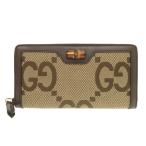 ショッピングＧＧキャンバス 未使用 グッチ ジャンボGG バンブー 658634 キャンバス/レザー ブラウン 長財布 0783 GUCCI