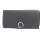 新品同様 ブルガリ ブルガリブルガリ レザー ブラック 黒 2つ折り長財布 財布 0471 BVLGARI