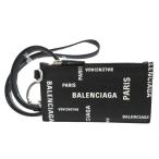  как новый Balenciaga 594548 кожа черный чёрный с ремешком футляр для карточек ячейка для монет f ковер men to кейс 1243 BALENCIAGA