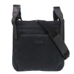 ショッピングＧＧキャンバス 美品 グッチ 122793 GGキャンバス レザー ブラック ショルダーバッグ 黒 1530 GUCCI