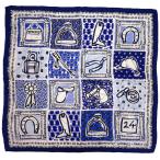 美品 エルメス カレ70 Le Boubou ブーブー シルク ブルー 青 スカーフ 0190 HERMES