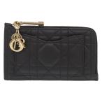  прекрасный товар Christian Dior Lady Dior Cosmos Zip карта держатель S0965ONMJ овчина черный футляр для карточек 0365 Christian Dior