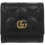 未使用 グッチ 723799 カーフレザー ブラック 二つ折り財布 黒 0896 GUCCI