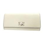 美品 フェンディ ピーカブー 8M0427 レザー アイボリー 白 2つ折り長財布 財布 0453 FENDI