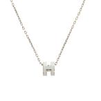 新品同様 エルメス ポップアッシュ ミニ H ヴェールペパーミント シルバー金具 ネックレス アクセサリー 0997 HERMES