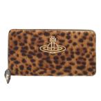 新品同様 ヴィヴィアンウエストウッド オーブ柄 ハラコ ブラウン 茶 ラウンドファスナー長財布 財布 1659 Vivienne Westwood