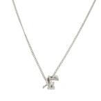 ショッピングモノグラム 美品 サンローランパリ ツイスト モノグラム メタル シルバー ネックレス 0399 SAINT LAURENT PARIS