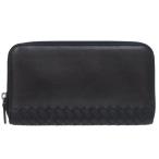 ボッテガヴェネタ ラウンドファスナー イントレチャート シーパイソン ブラック 長財布 黒 1011 BOTTEGAVENETA