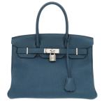 美品 エルメス バーキン30 トゴ コバルト シルバー金具 T刻印 ハンドバッグ 青 1096 HERMES
