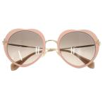 美品 ミュウミュウ ハート SMU54R プラスチック ステンレススチール ピンク サングラス 0494 MIUMIU