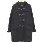 バーバリー チェック ウール/ポリアミド ブラック ダッフルコート 黒 0600 BURBERRY