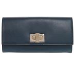 新品同様 フェンディ ピーカブー 8M0377 レザー ネイビー 長財布 二つ折り長財布 0953 FENDI