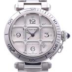 カルティエ パシャ コンベックス グリッド W31059H3 自動巻き 腕時計 SS シルバー 1914 CARTIER メンズ