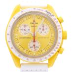 新品同様 オメガ × スウォッチ ミッション トゥ ザ サン スピードマスター SO33J100 クオーツ 腕時計 ナイロン/バイオセラミック イエロー