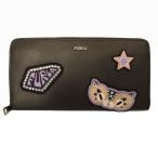 ショッピングフルラ 未使用 フルラ 猫 キャット レザー ブラック 黒 ラウンドファスナー長財布 財布 0375 FURLA