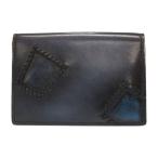  прекрасный товар Berluti kali graph . футляр для карточек футляр для визитных карточек venechi Anne кожа темно-синий 0128[ б/у ]Berluti мужской 