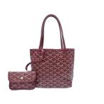 ショッピングゴヤール 新品同様 ゴヤール サンルイジュニア PVC レザー ボルドー ハンドバッグ バッグ 0032 GOYARD