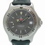 美品 タグホイヤー セルシリーズ グレー文字盤 革ベルト クオーツ 腕時計 WI1111 SS/レザー グリーン 緑ベルト 0018 TAG HEUER メンズ