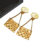 Yahoo! Yahoo!ショッピング(ヤフー ショッピング)美品 シャネル ヴィンテージ マトラッセ バッグモチーフ ココマーク イヤリング メタル ゴールド アクセサリー 0147 CHANEL レディース