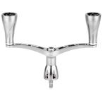 98mm シマノ用ーシルバーチタン ゴメクサス シマノ ダイワ スピニングリール対応 ダブルハンドル 交換 98/82mm ハンドルノブ付き 左右兼用