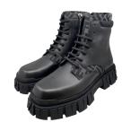 フェンディ アンクルブーツ ズッカ柄 レースアップ 7U1458 6サイズ レザー FFロゴ ブラック FENDI