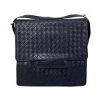 ボッテガヴェネタ ショルダーバッグ イントレチャート レザー ネイビー シルバー金具 BOTTEGA VENETA
