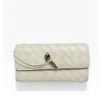 ボッテガヴェネタ アンディアーモ ラージ フラップ ウォレット 二つ折り長財布 ANDIAMO ホワイト イントレ BOTTEGA VENETA