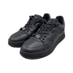 グッチ スニーカー ロゴ 777221 7 1/2サイズ レザー ブラック シルバー金具 GUCCI