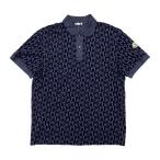 モンクレール ポロシャツ モノグラムプリント J20918A00001 89ALG コットン Mロゴ ネイビー ブルー MONCLER