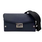 フェンディ ショルダーバッグ バゲット ソフトトランク フォンポーチ 7AS139 AJF4 F19L1 レザー FFロゴ ネイビー シルバー金具 FENDI