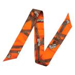  Hermes шелк шарф tsui Lee Kelly ремень orange chestnut brown TRES KELLY HERMES