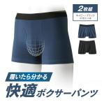 履いたら分かる快適ボクサーパンツ 2色セット 2枚組 ブリーフ メンズ用 前開き 綿 3D 立体 無地 ネイビー ブラック 男性用 下着 アンダーウェア スポーツ 通気性