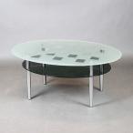 sunneed ローテーブル ミストガラステーブル幅80cm 丸型 80-34オーバル