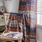 アジアン カーテン 麻カーテン 半遮